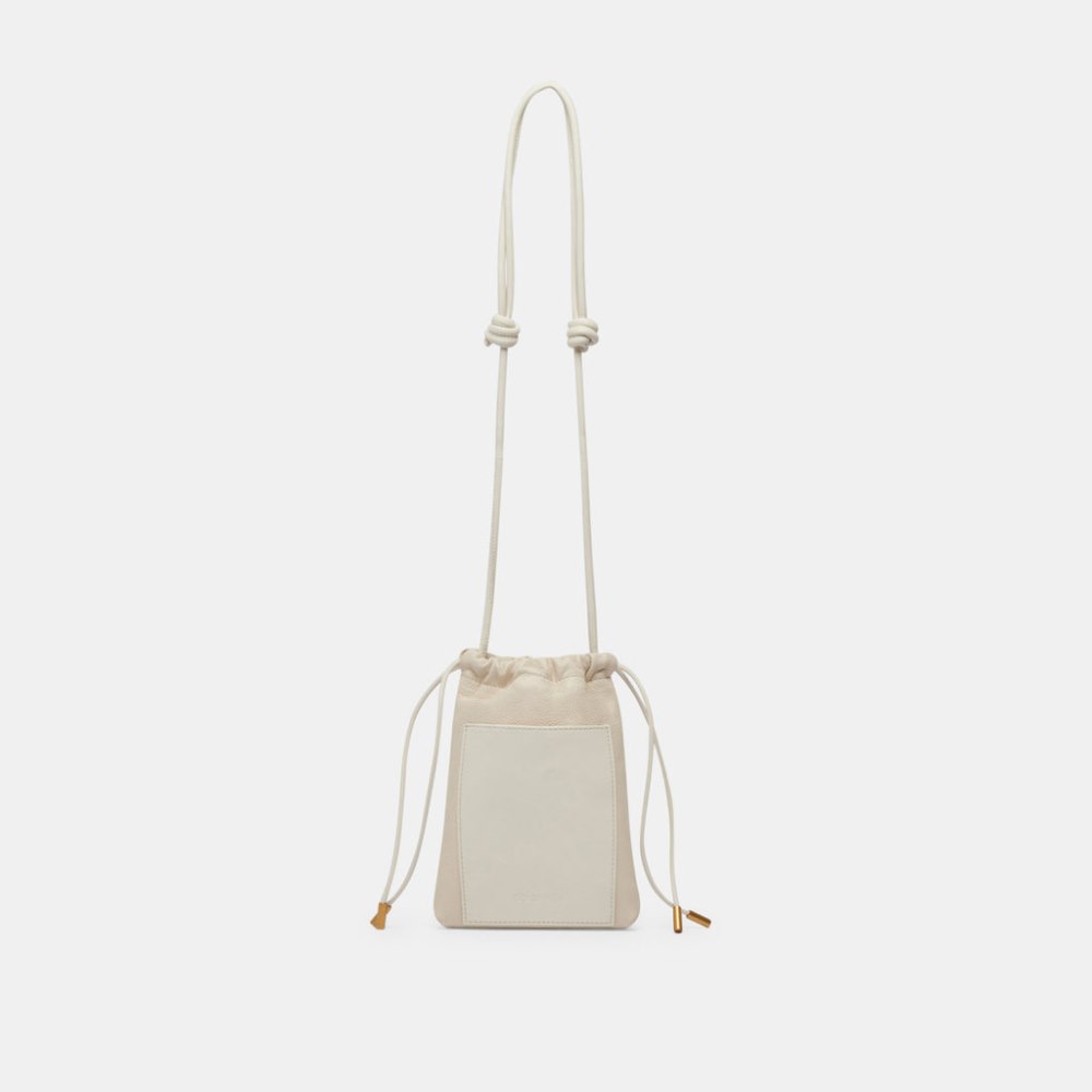 Dolce Vita Evie Crossbody Pouch Ivory Pebble Leather