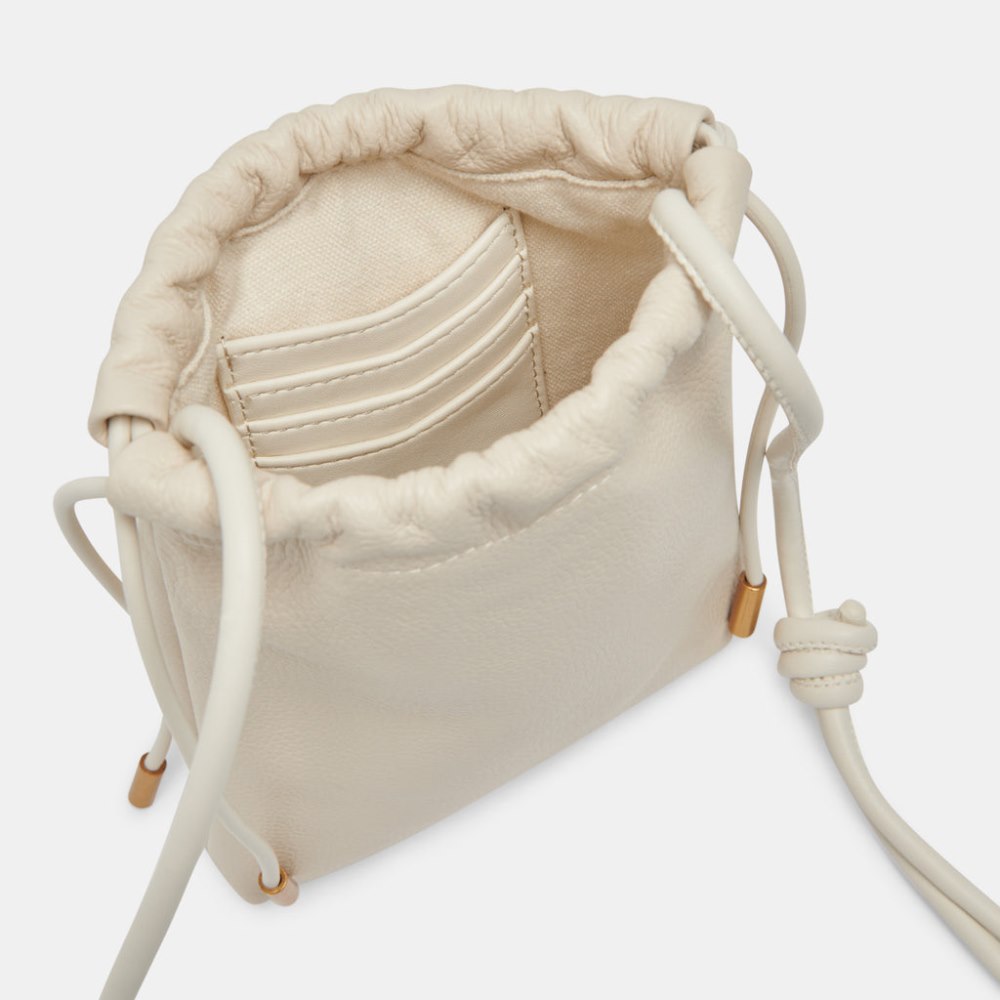 Dolce Vita Evie Crossbody Pouch Ivory Pebble Leather