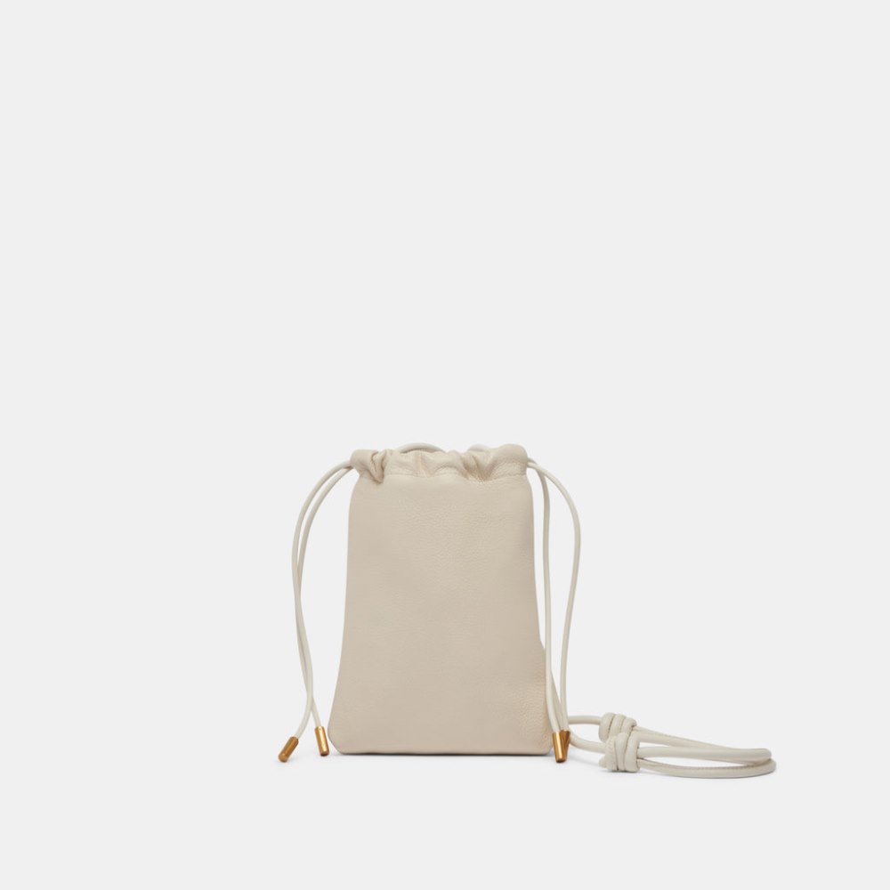 Dolce Vita Evie Crossbody Pouch Ivory Pebble Leather