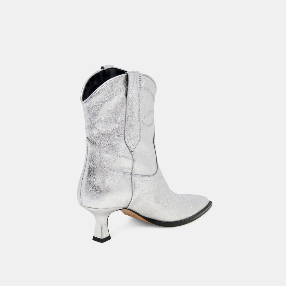 Dolce Vita Angel Booties Silver Metallic Leather