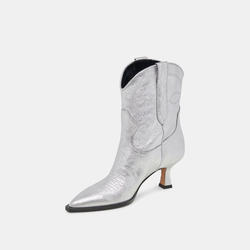 Dolce Vita Angel Booties Silver Metallic Leather