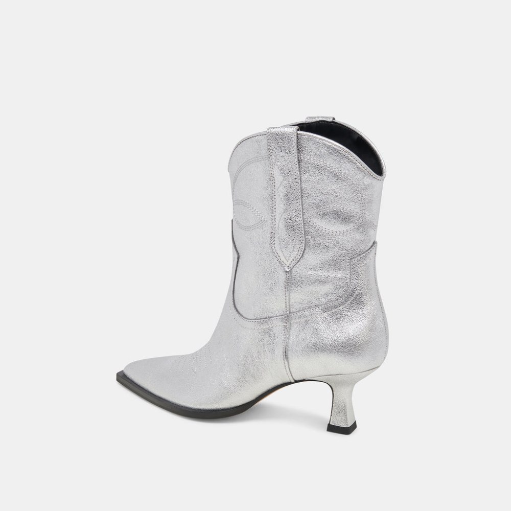 Dolce Vita Angel Booties Silver Metallic Leather
