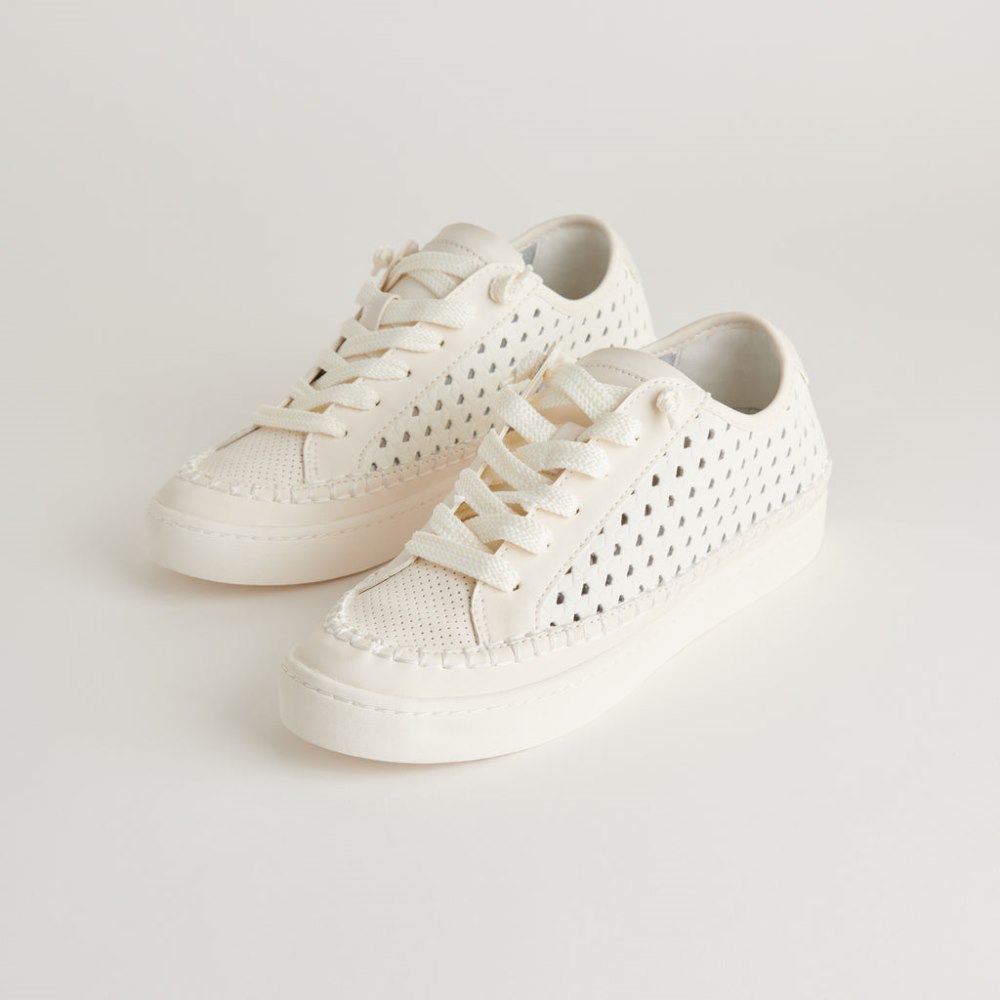Dolce Vita Zolen Sneakers White Perforated Leather