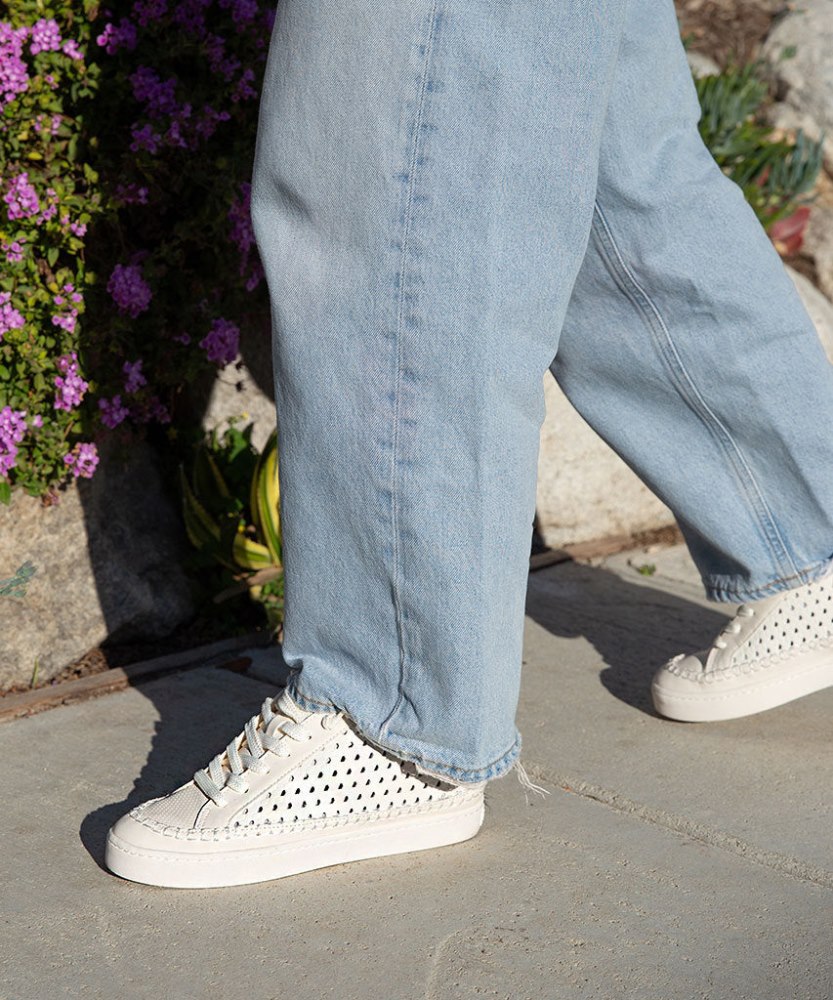 Dolce Vita Zolen Sneakers White Perforated Leather