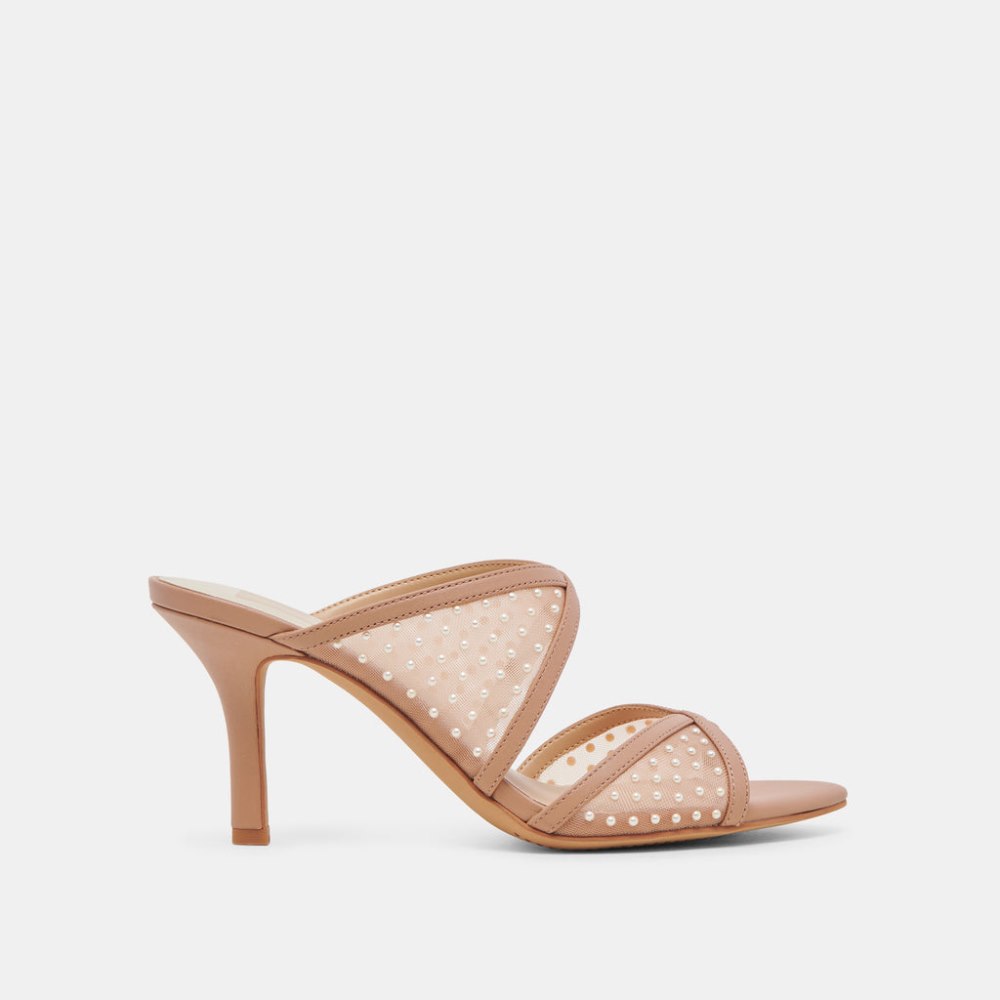 Dolce Vita Mandel Pearl Heels Cocoa Mesh