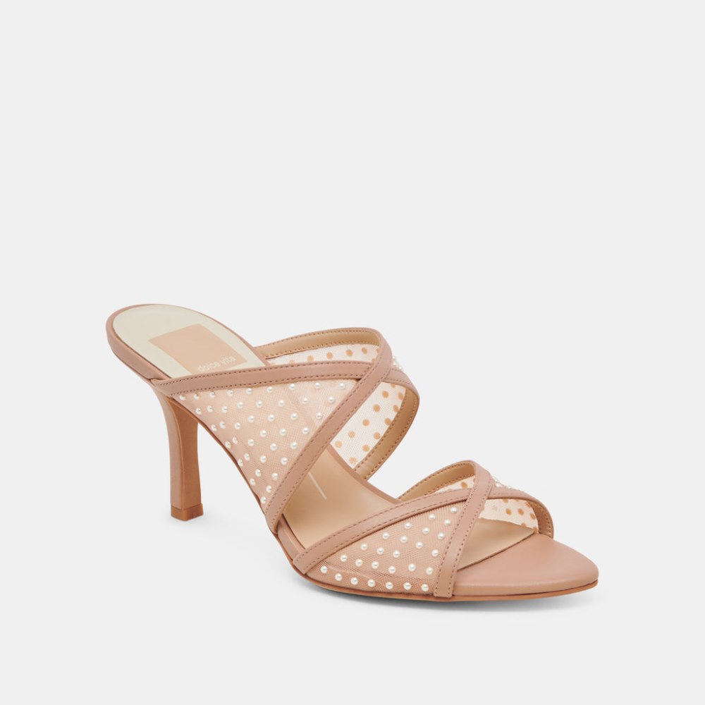 Dolce Vita Mandel Pearl Heels Cocoa Mesh