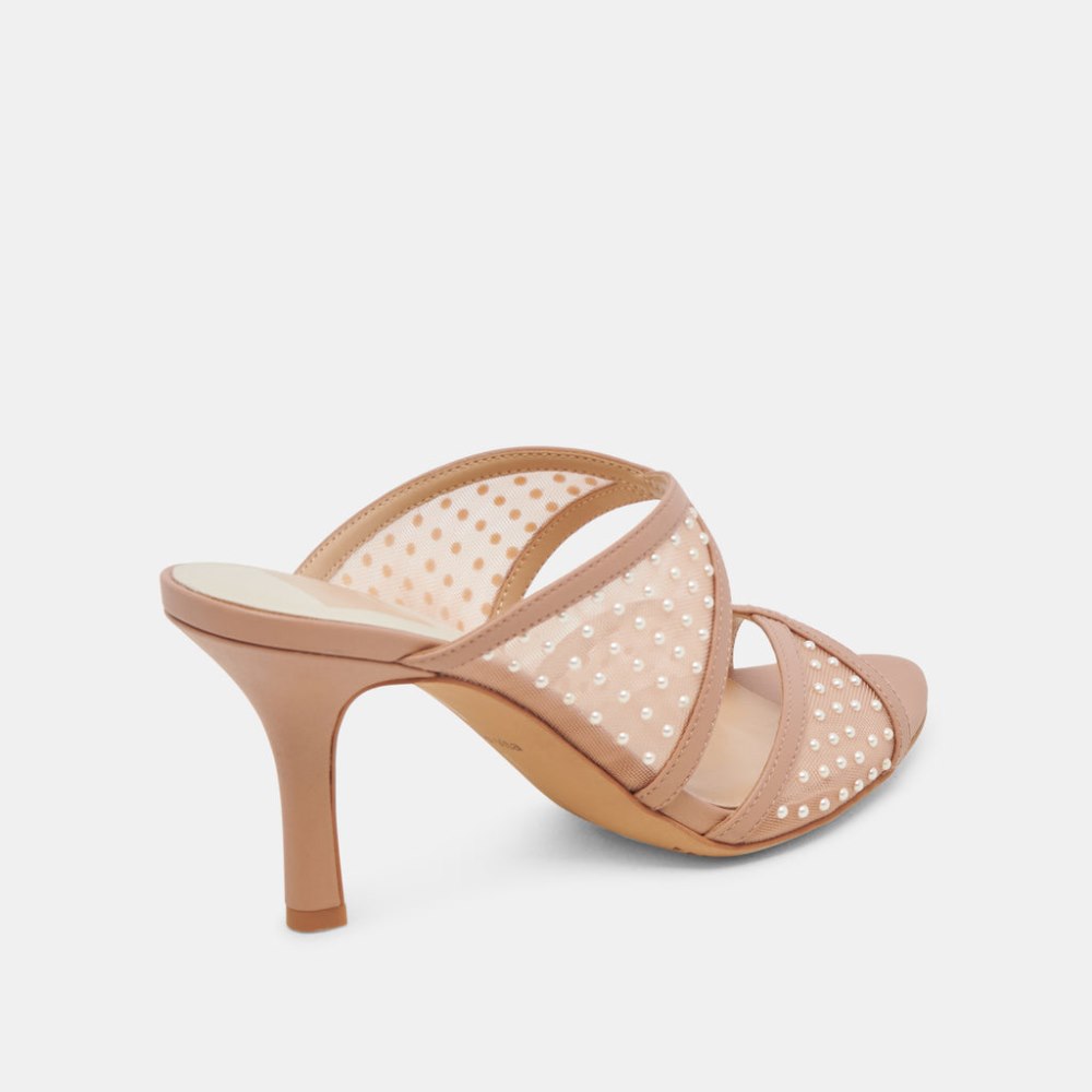 Dolce Vita Mandel Pearl Heels Cocoa Mesh