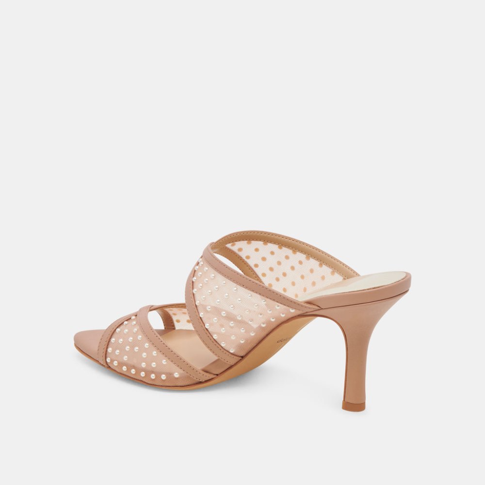 Dolce Vita Mandel Pearl Heels Cocoa Mesh