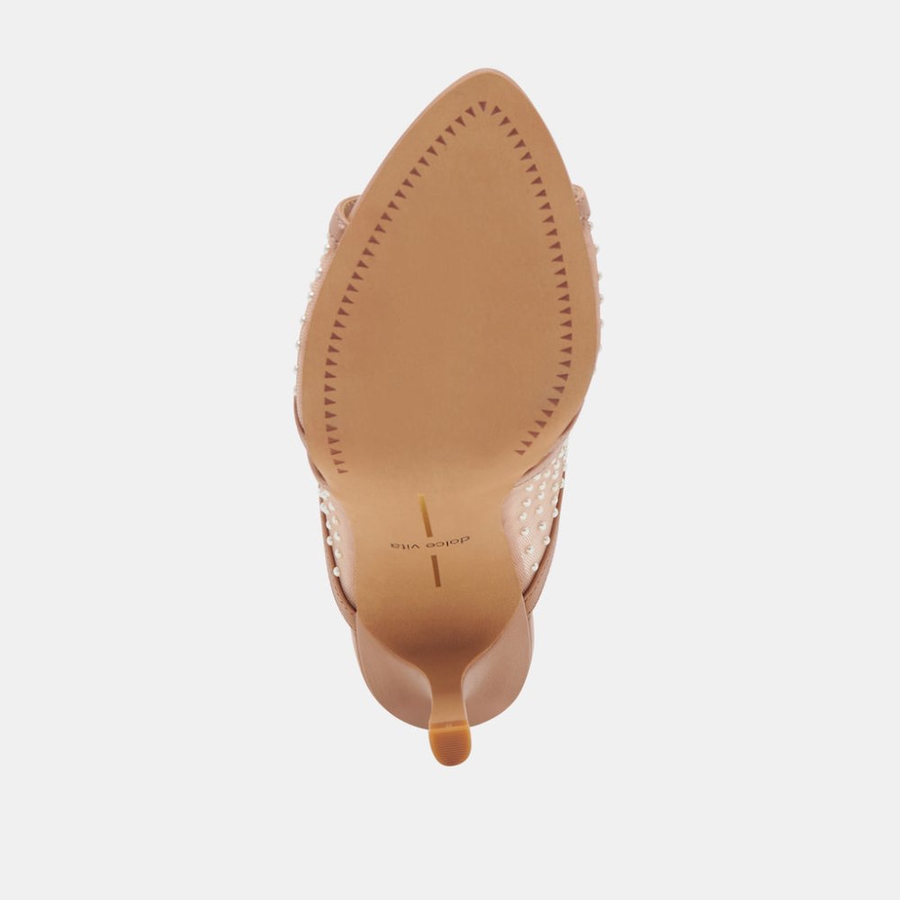 Dolce Vita Mandel Pearl Heels Cocoa Mesh