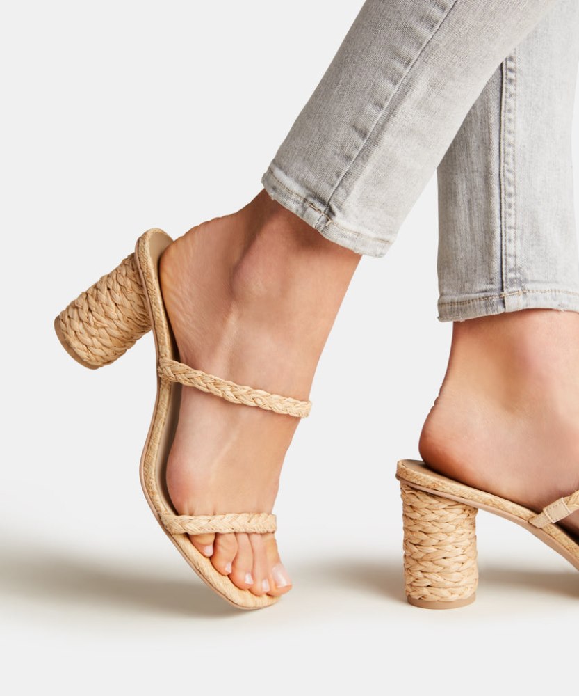 Dolce Vita Noles Heels Lt Natural Raffia