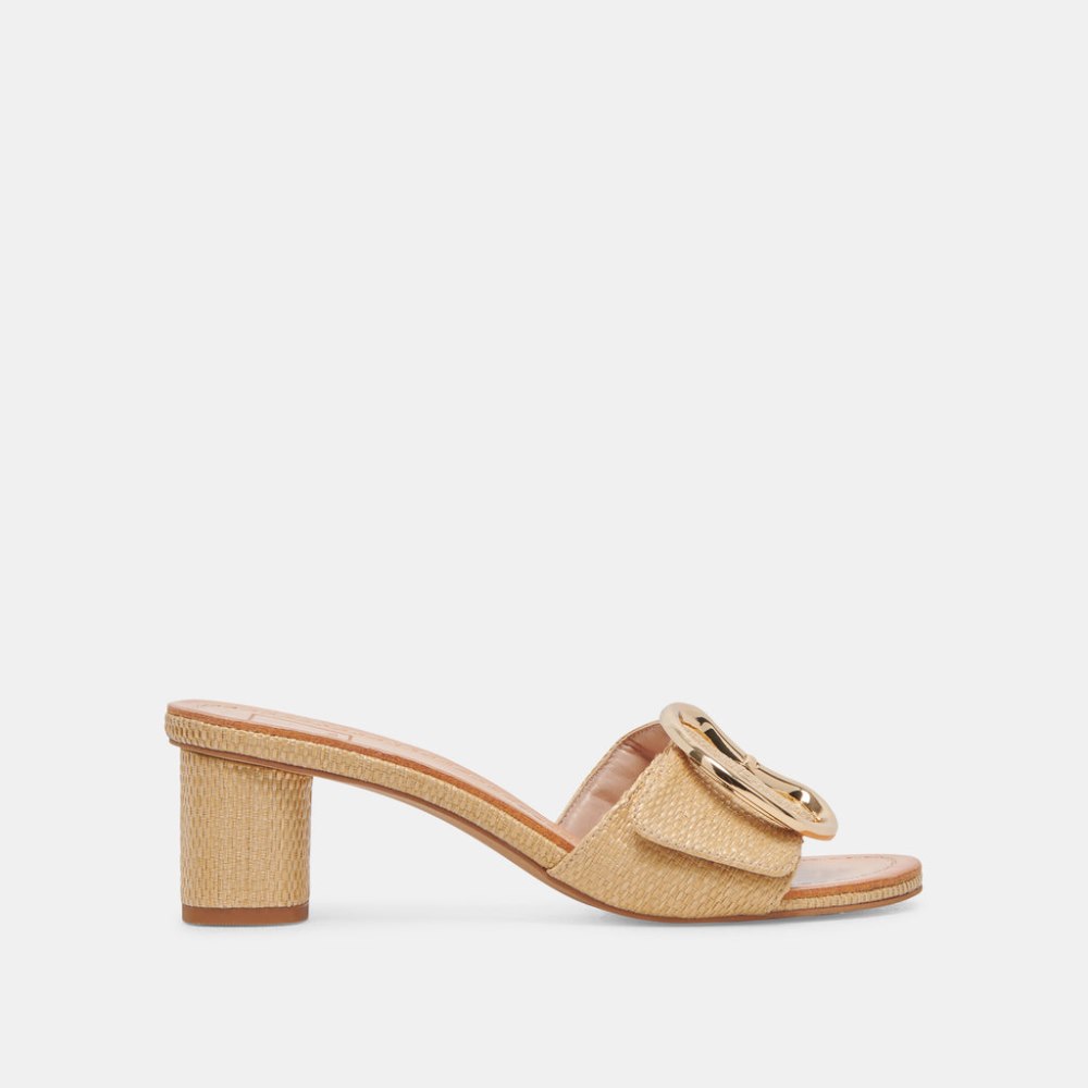 Dolce Vita Laika Heels Lt Natural Raffia