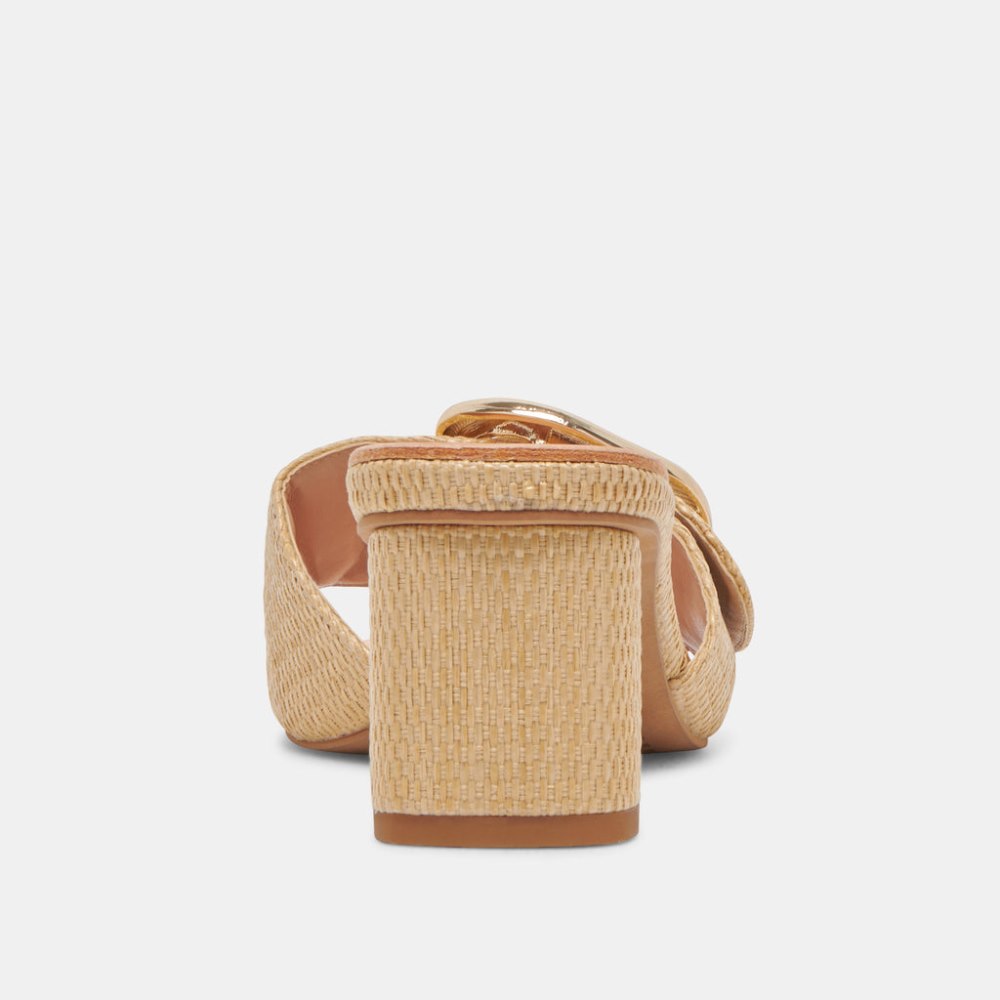 Dolce Vita Laika Heels Lt Natural Raffia