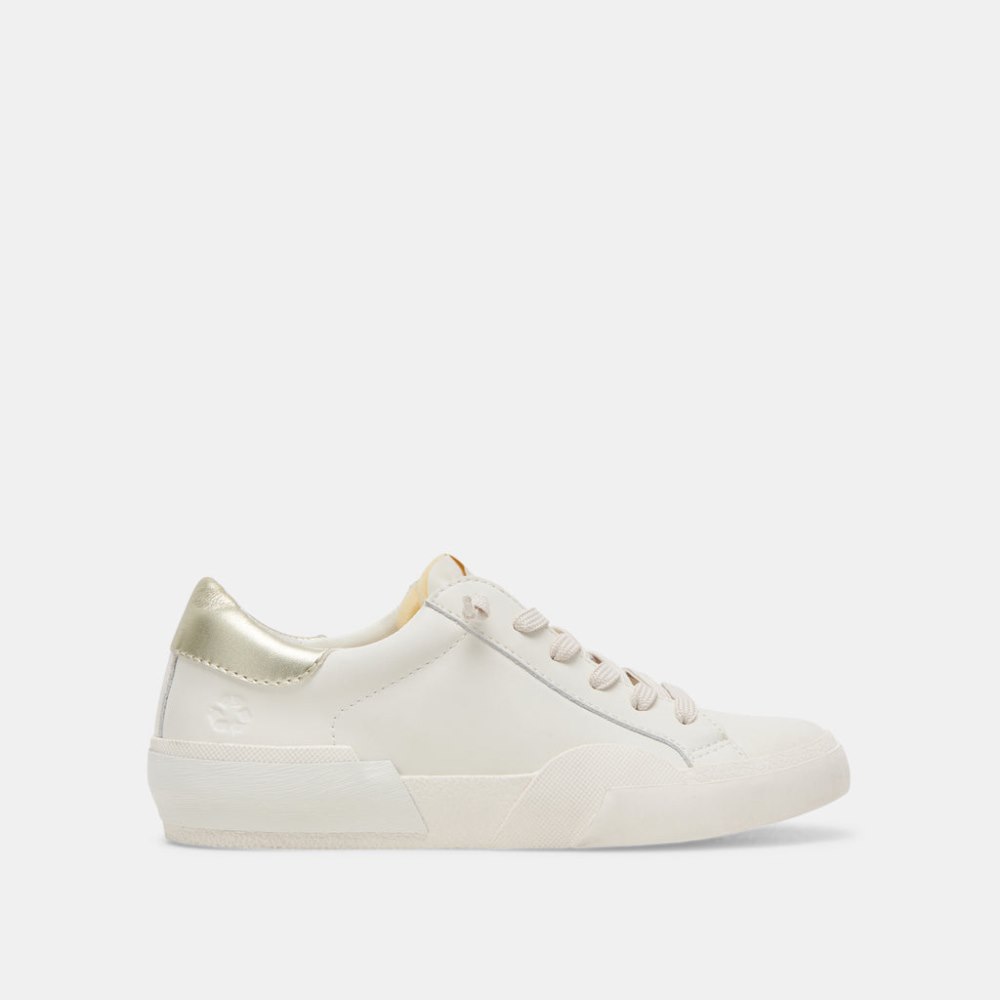 Dolce Vita Zina Foam 360 Sneakers White Gold Recycled Leather