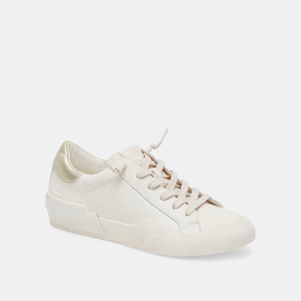 Dolce Vita Zina Foam 360 Sneakers White Gold Recycled Leather