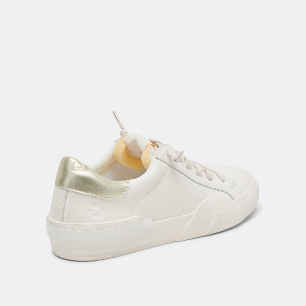 Dolce Vita Zina Foam 360 Sneakers White Gold Recycled Leather