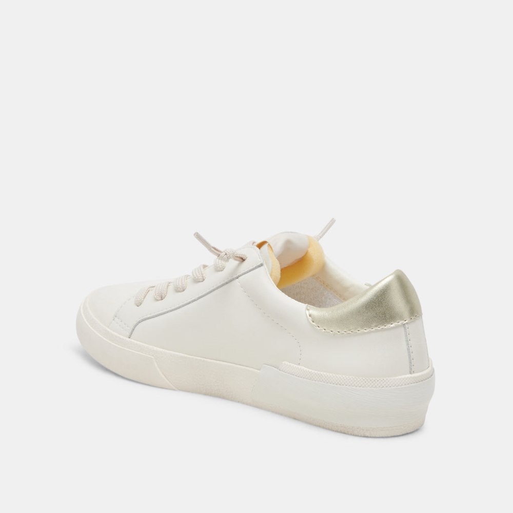 Dolce Vita Zina Foam 360 Sneakers White Gold Recycled Leather