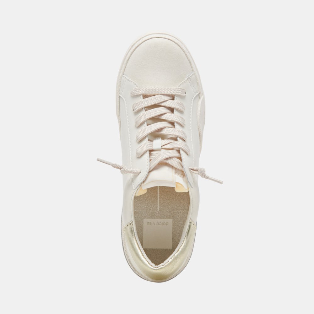 Dolce Vita Zina Foam 360 Sneakers White Gold Recycled Leather