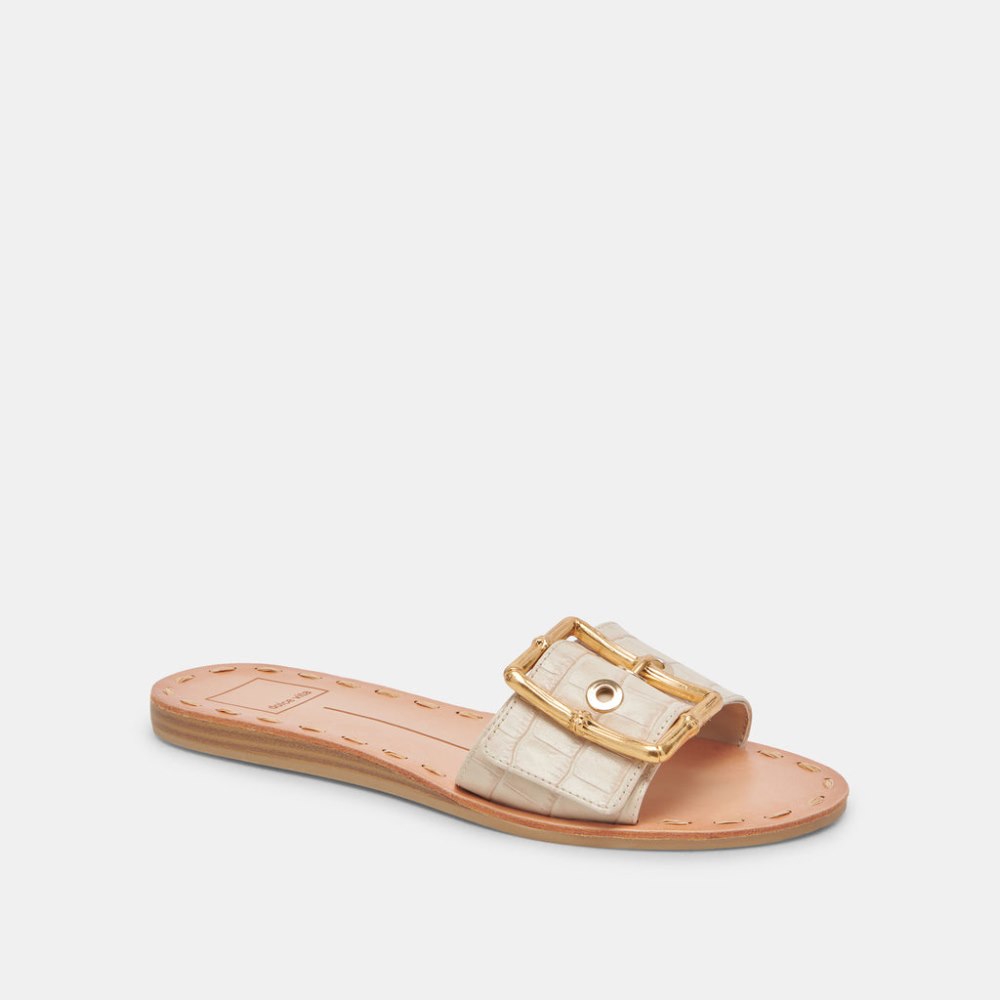 Dolce Vita Dasa Sandals Bone Embossed Leather
