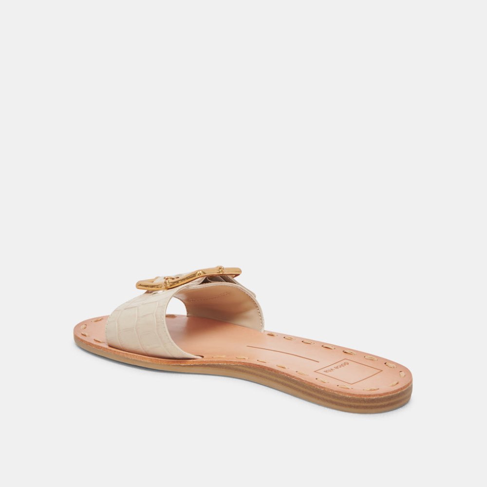 Dolce Vita Dasa Sandals Bone Embossed Leather