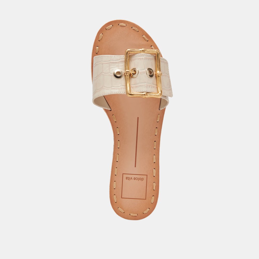 Dolce Vita Dasa Sandals Bone Embossed Leather