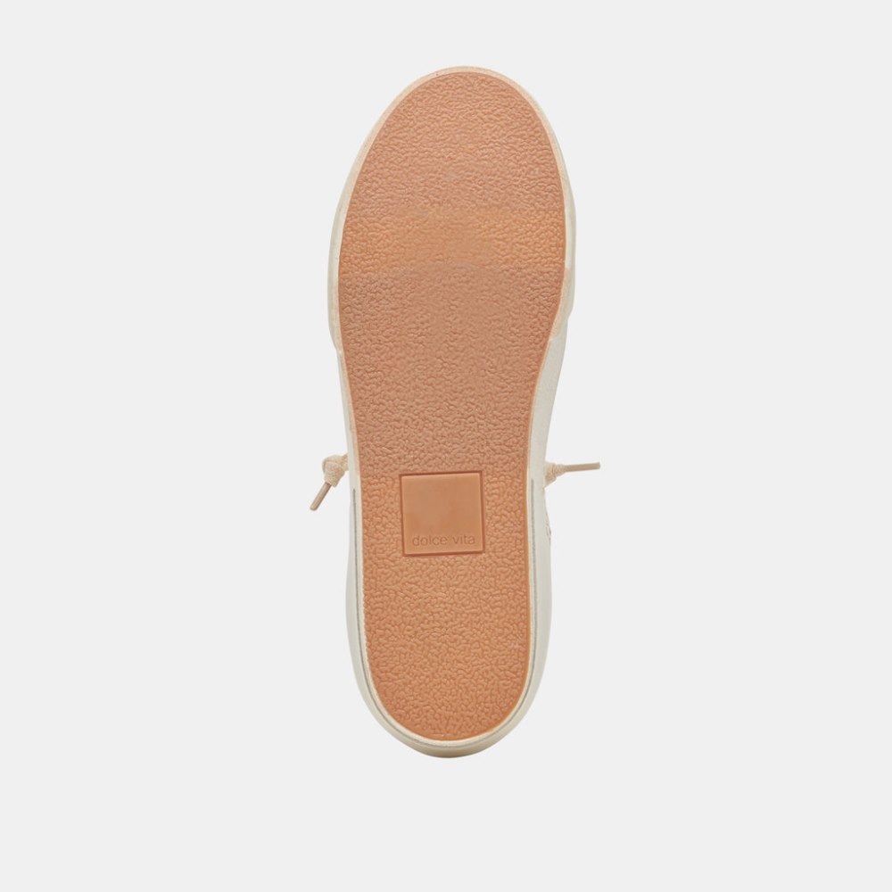 Dolce Vita Zina Sneakers Tan Cream Raffia