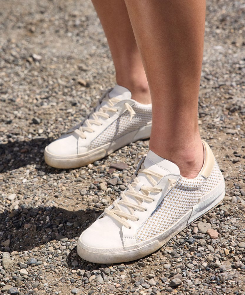 Dolce Vita Zina Sneakers Tan Cream Raffia