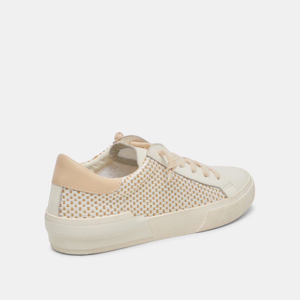 Dolce Vita Zina Sneakers Tan Cream Raffia
