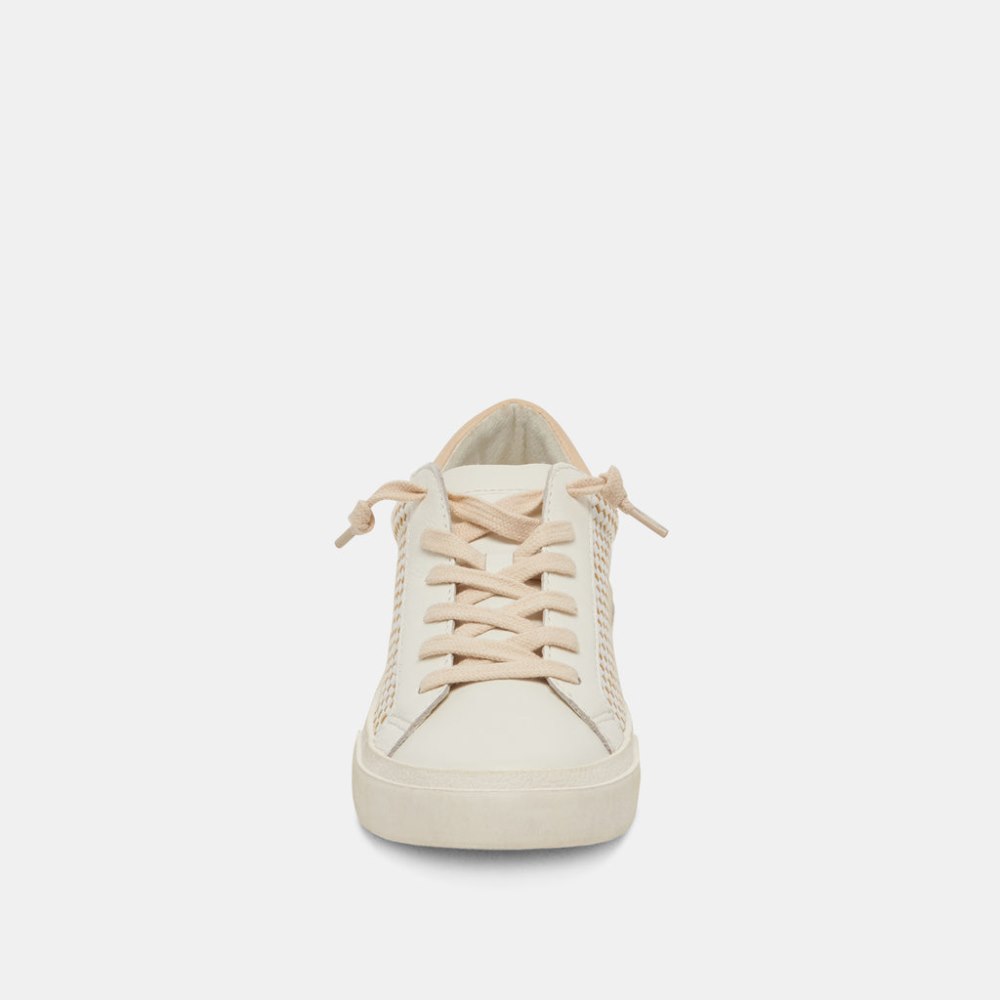 Dolce Vita Zina Sneakers Tan Cream Raffia