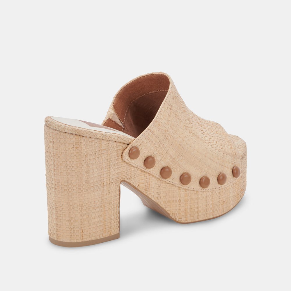 Dolce Vita Emol Heels Lt Natural Raffia