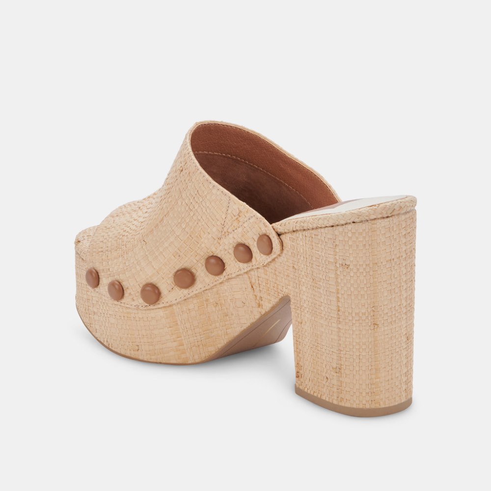 Dolce Vita Emol Heels Lt Natural Raffia