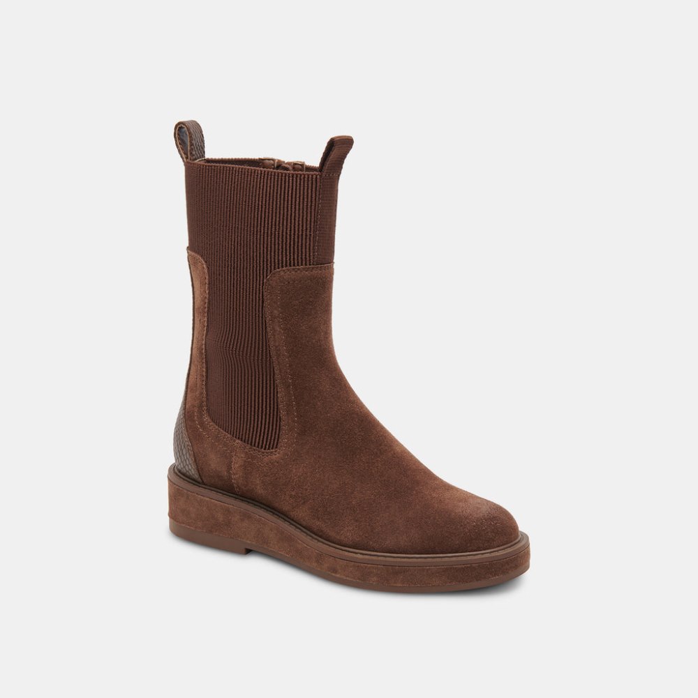 Dolce Vita Elyse H2o Wide Boots Cocoa Suede