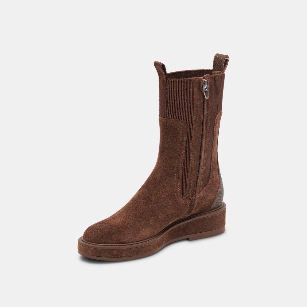 Dolce Vita Elyse H2o Wide Boots Cocoa Suede
