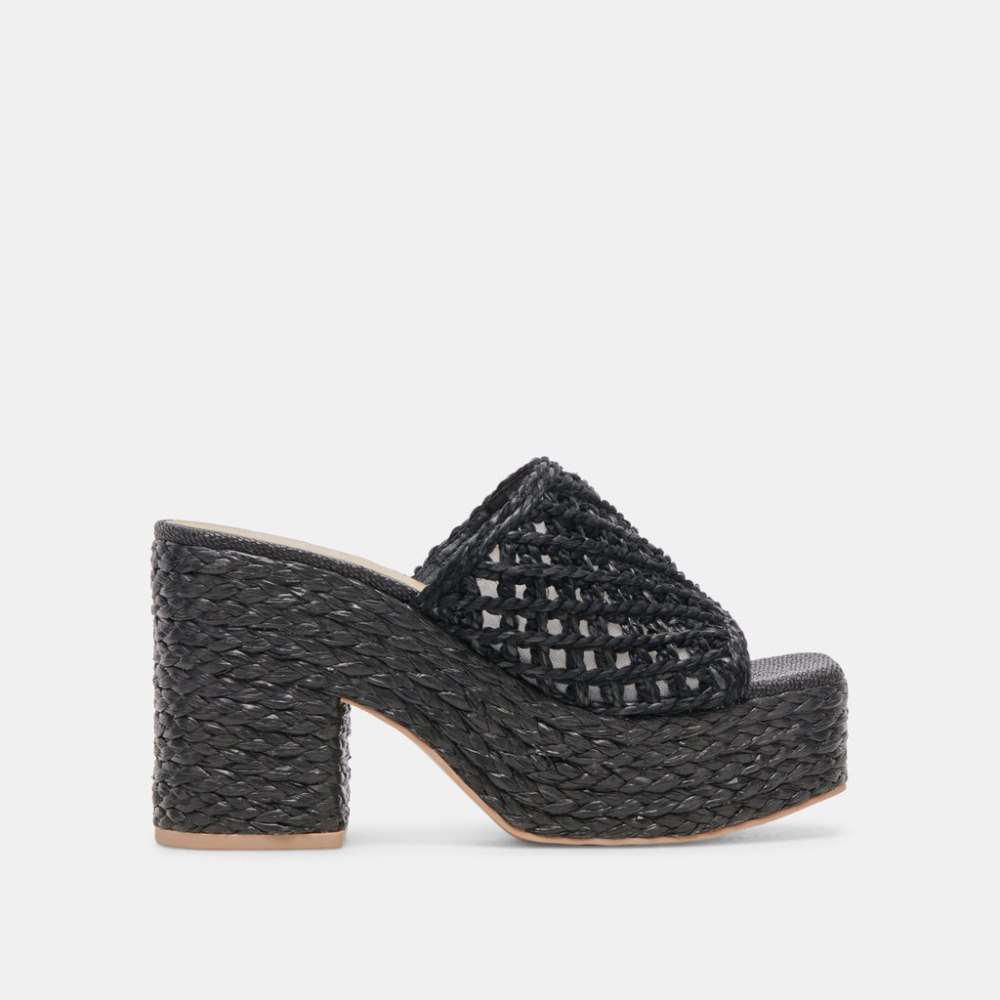 Dolce Vita Lisha Heels Onyx Raffia