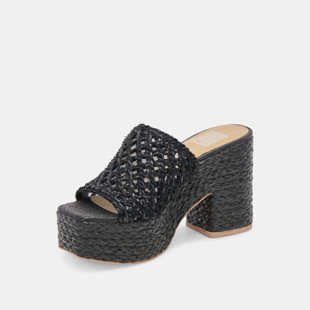 Dolce Vita Lisha Heels Onyx Raffia