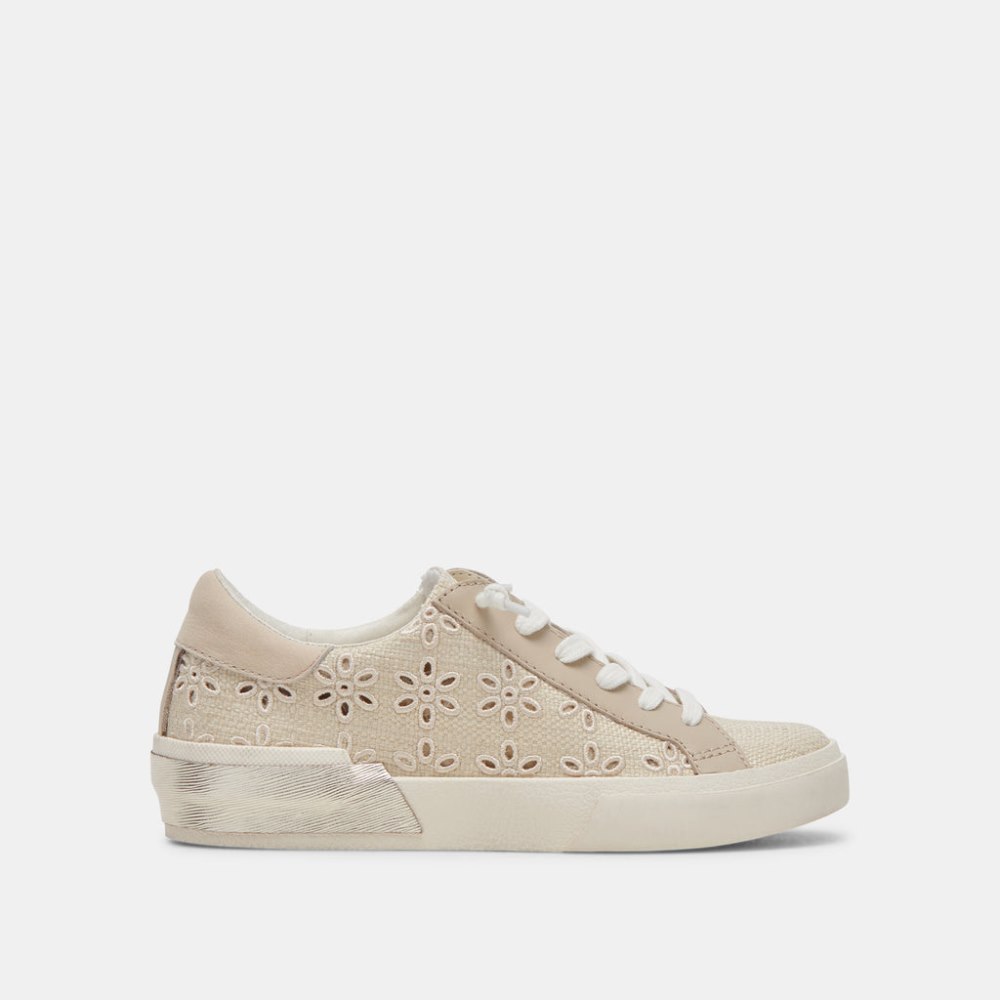 Dolce Vita Zina Sneakers Oatmeal Floral Eyelet
