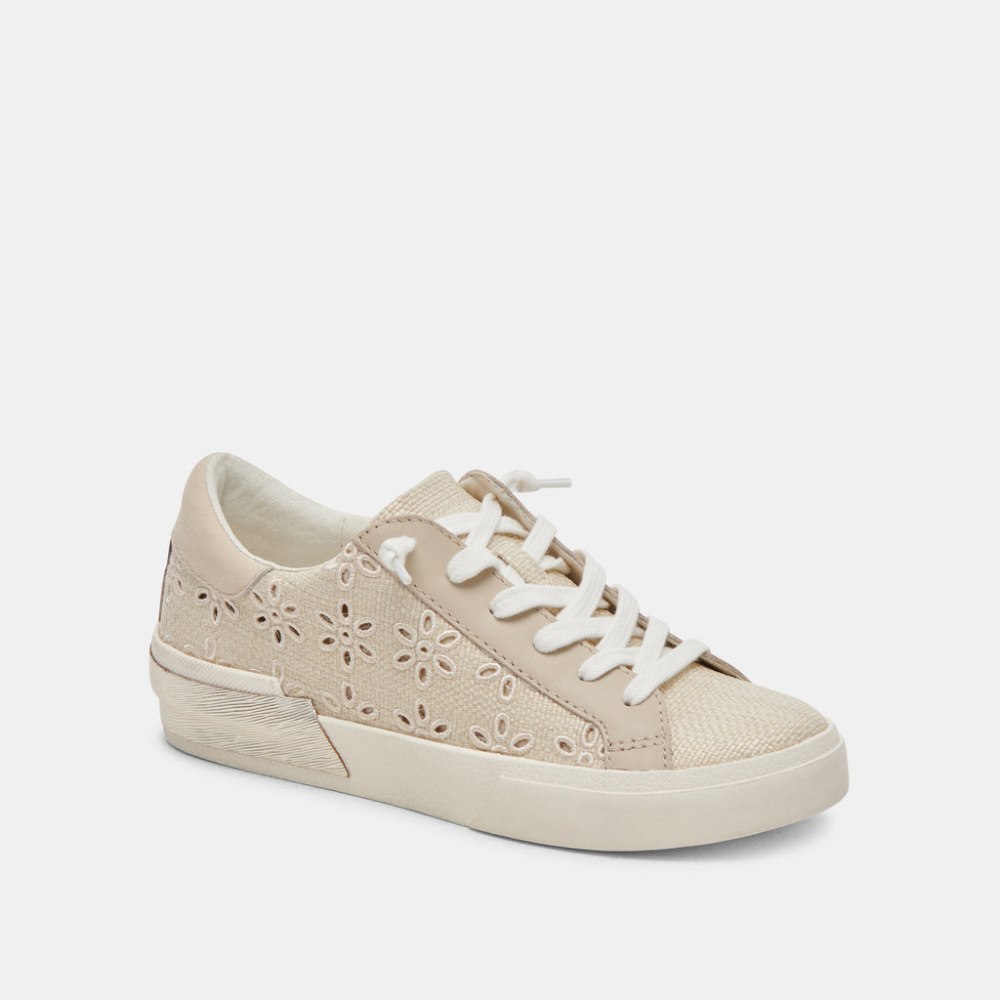 Dolce Vita Zina Sneakers Oatmeal Floral Eyelet
