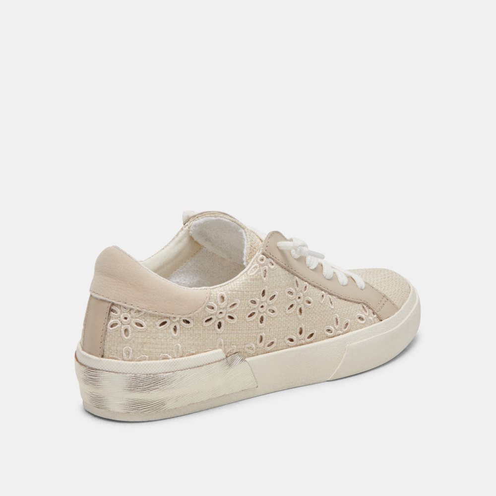 Dolce Vita Zina Sneakers Oatmeal Floral Eyelet