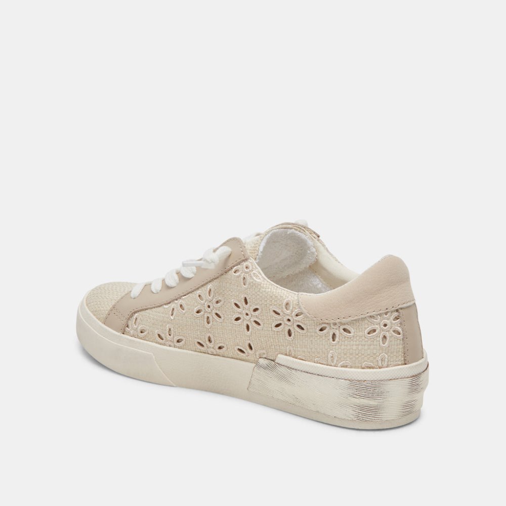 Dolce Vita Zina Sneakers Oatmeal Floral Eyelet