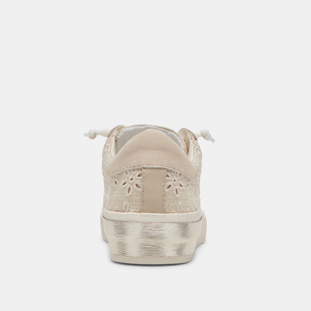 Dolce Vita Zina Sneakers Oatmeal Floral Eyelet
