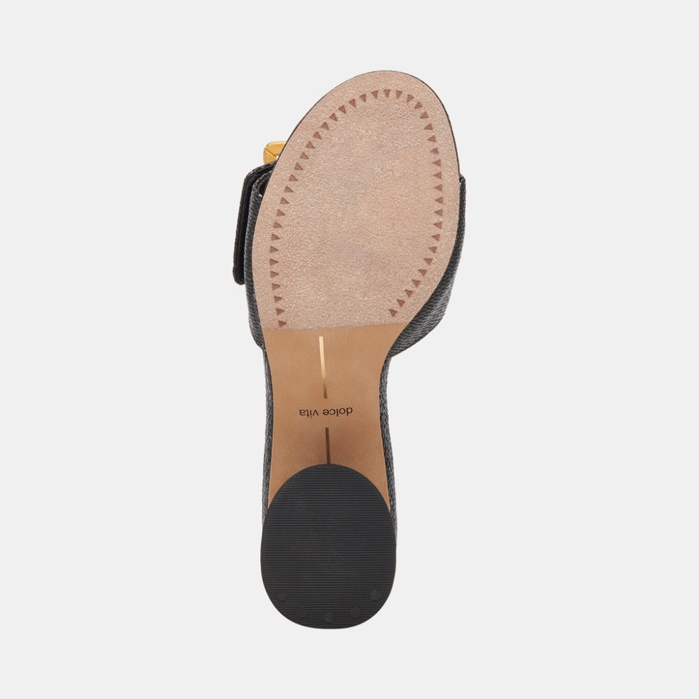 Dolce Vita Lucey Wide Heels Black Raffia