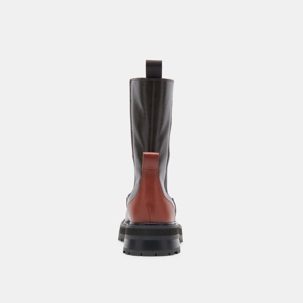 Dolce Vita Rich H2o Boots Brown Multi Crinkle Patent