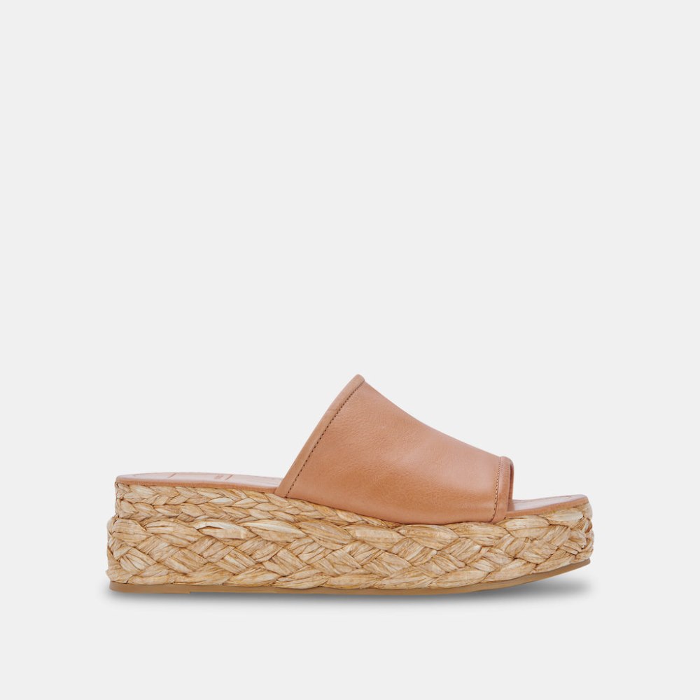Dolce Vita Pablos Wide Sandals Honey Leather