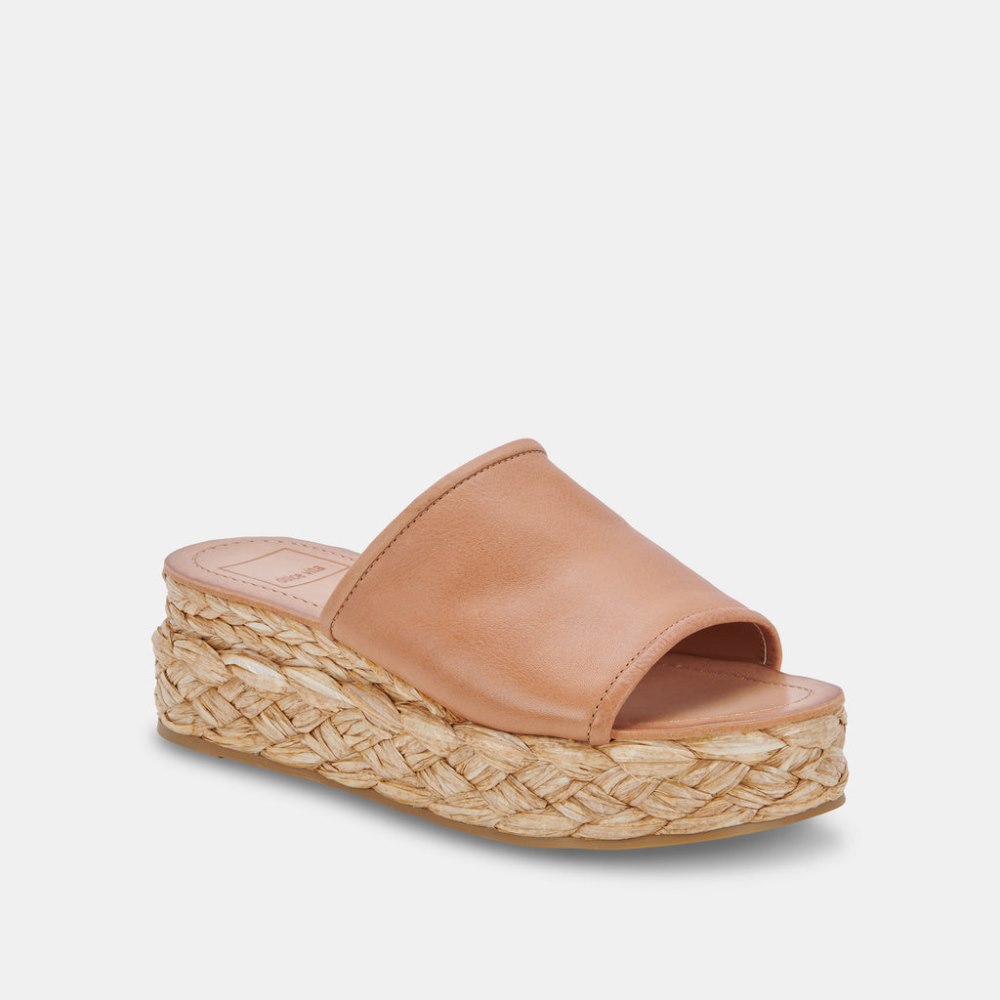 Dolce Vita Pablos Wide Sandals Honey Leather