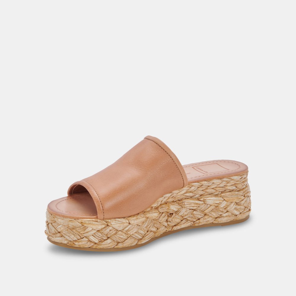 Dolce Vita Pablos Wide Sandals Honey Leather