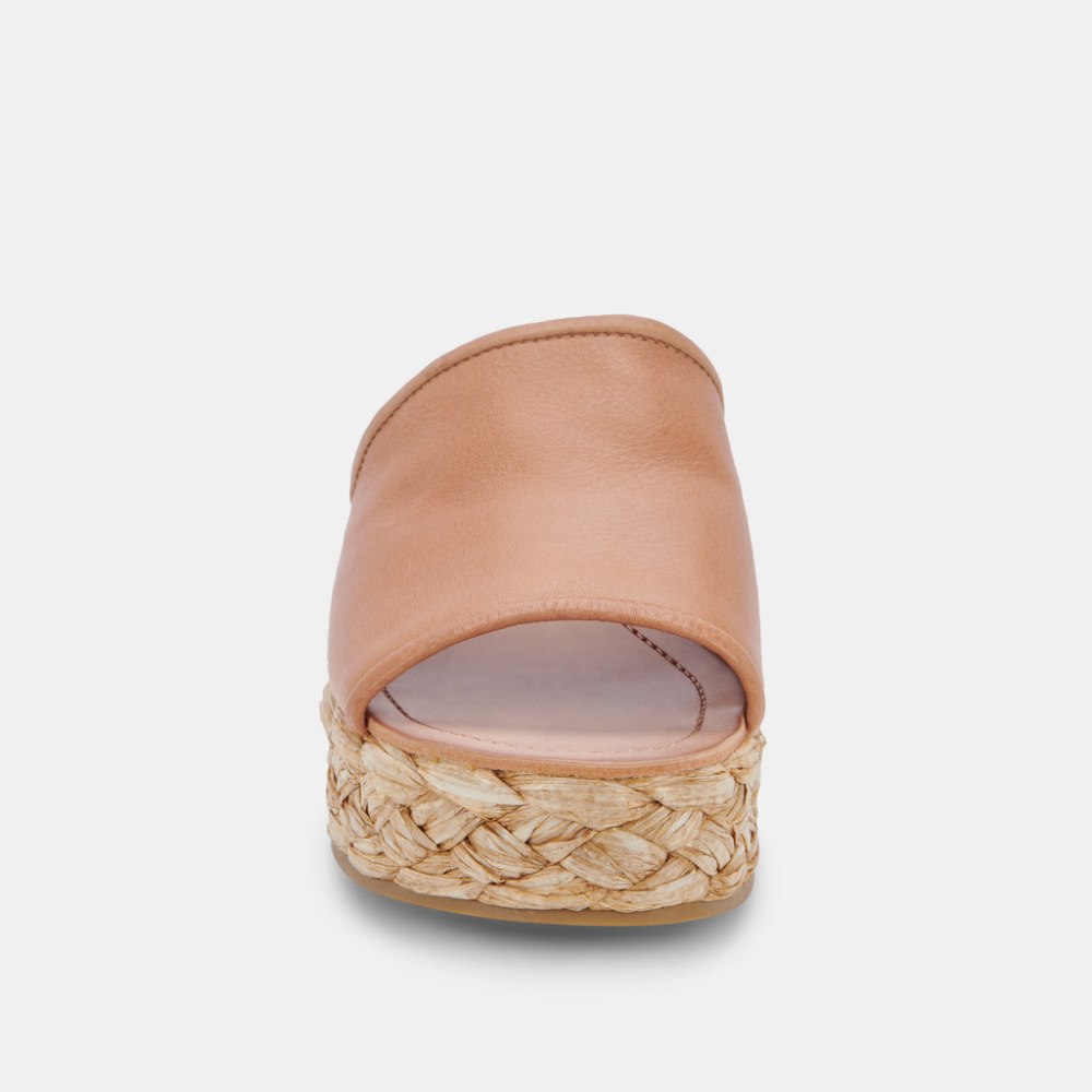 Dolce Vita Pablos Wide Sandals Honey Leather