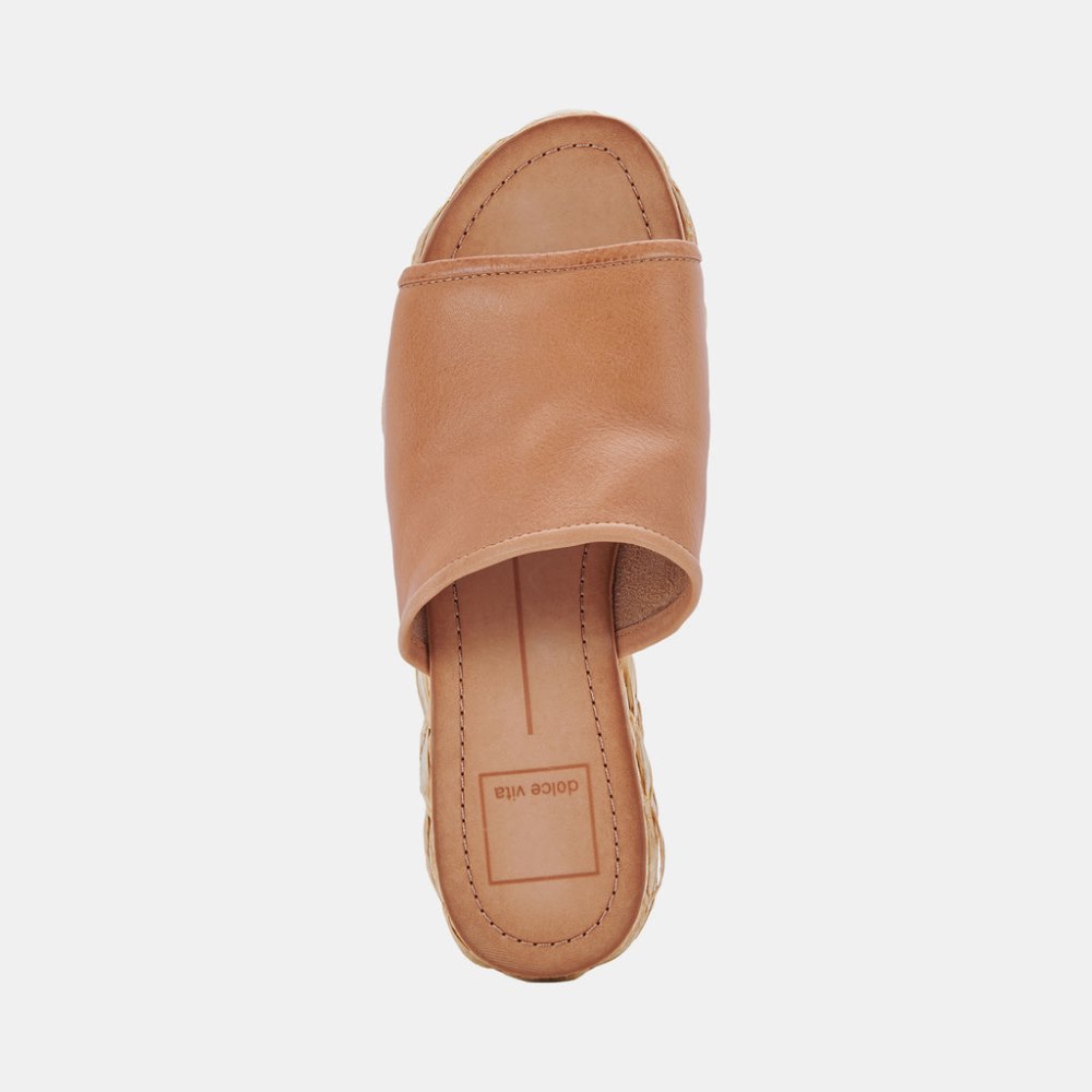 Dolce Vita Pablos Wide Sandals Honey Leather