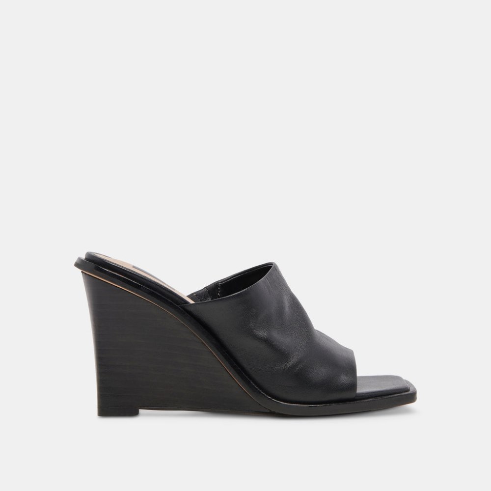 Dolce Vita Gilded Wedges Black Leather