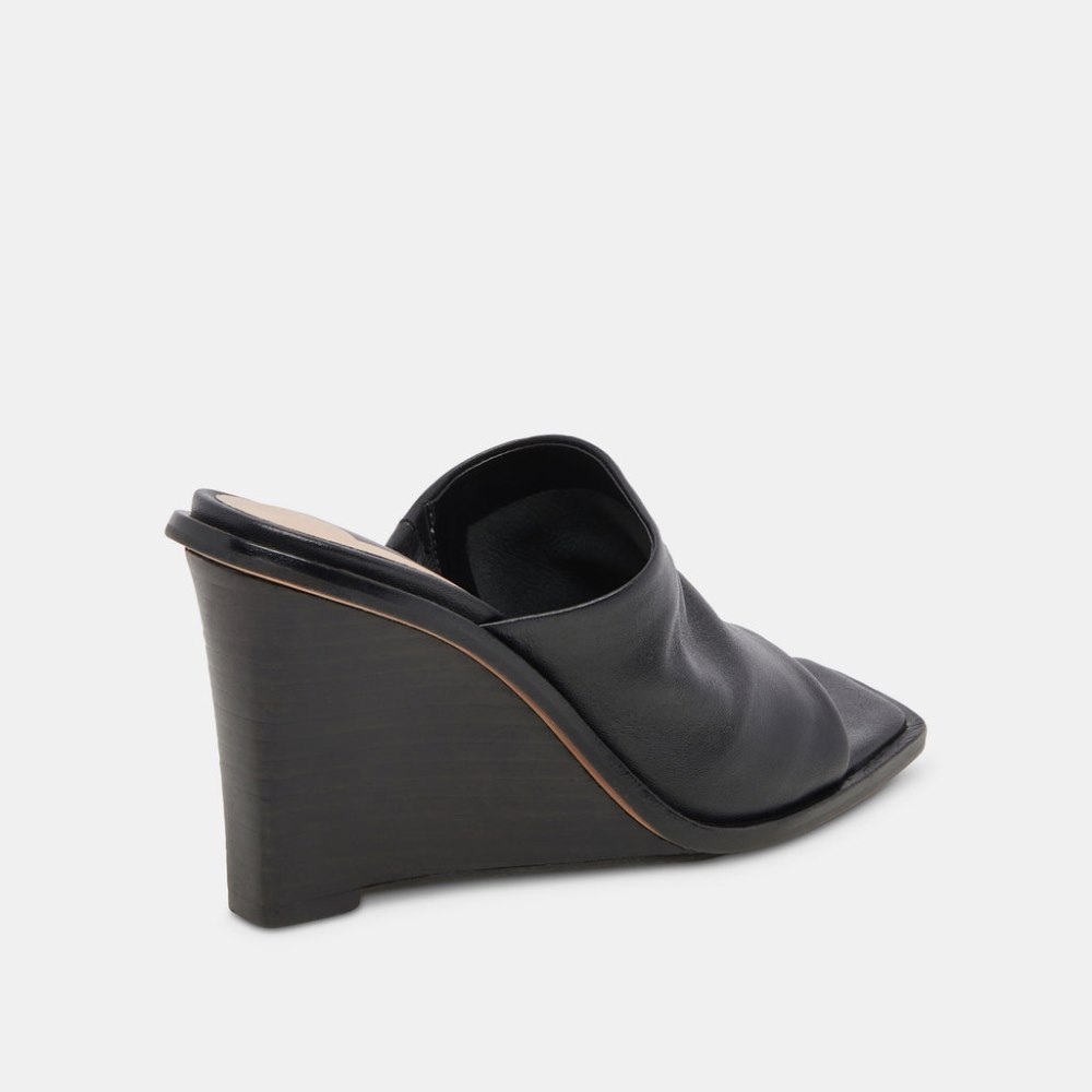 Dolce Vita Gilded Wedges Black Leather