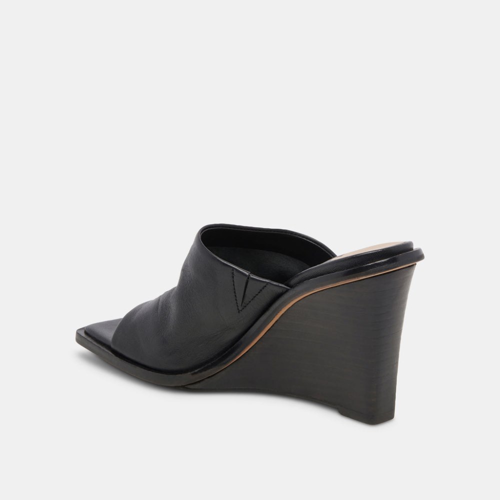 Dolce Vita Gilded Wedges Black Leather