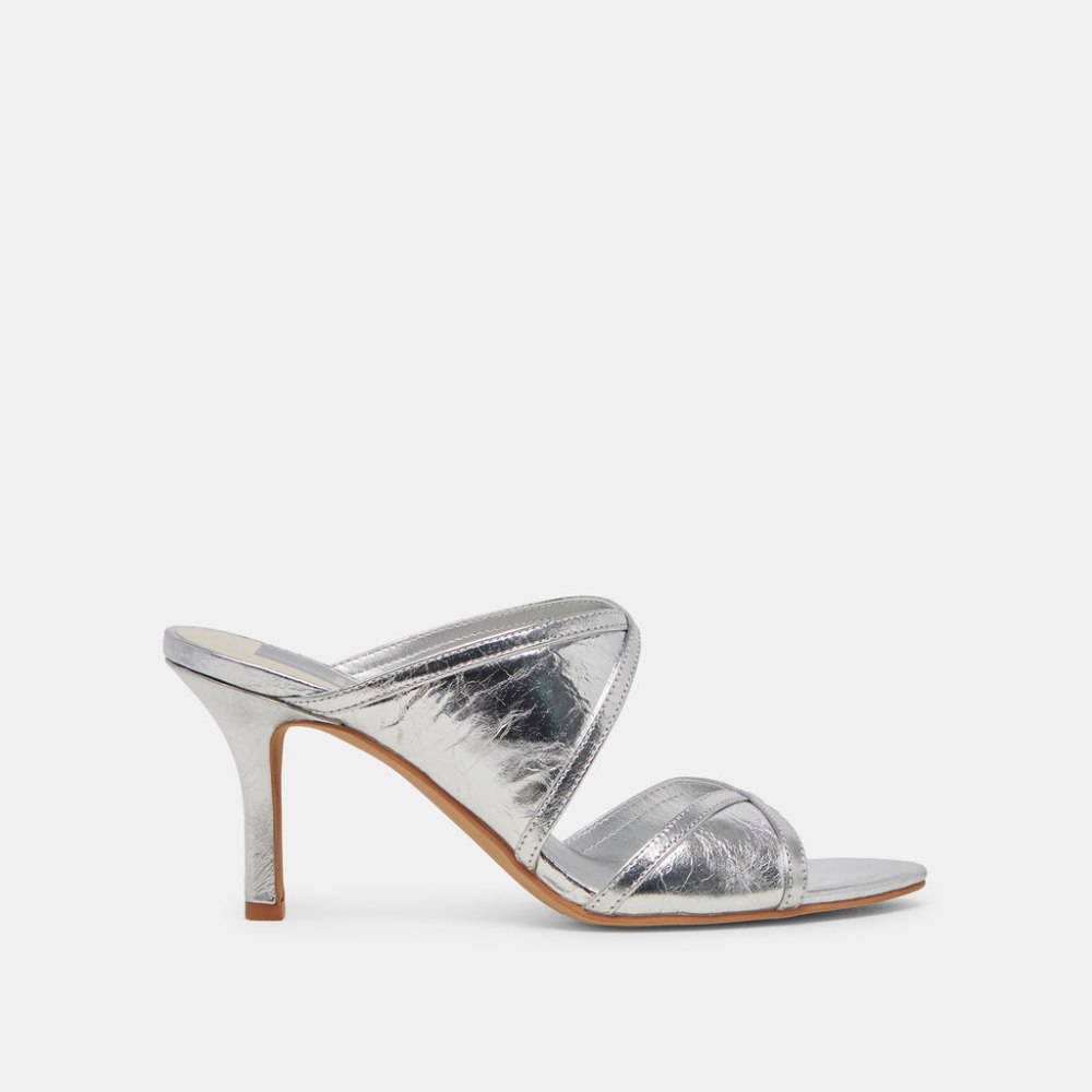 Dolce Vita Mandel Heels Silver Crinkle Patent